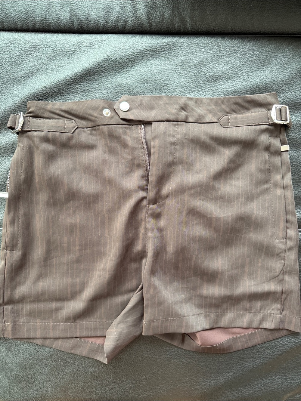 Flat-Front Men's swim / casual wear Shorts in Taupe with Side Adjusters